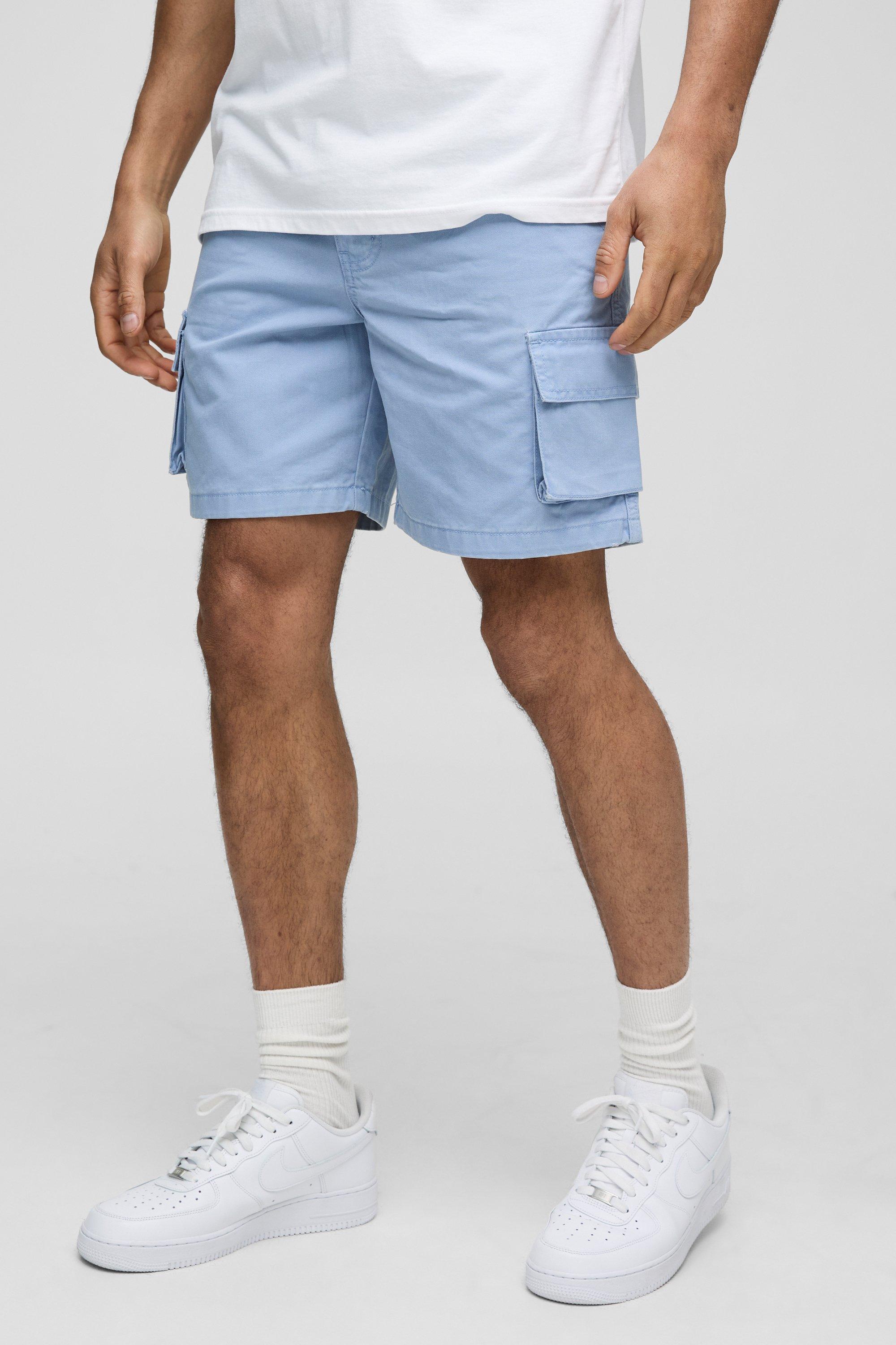 Fixed Waist Relaxed Fit Twill Cargo Short
